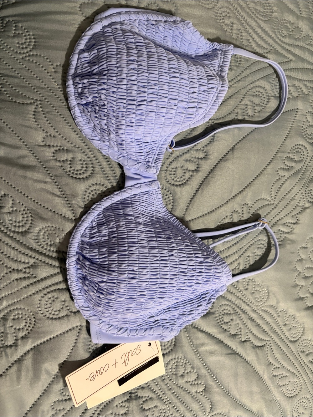 Salt + Cove Lavender Smocked Underwire Bikini Bra